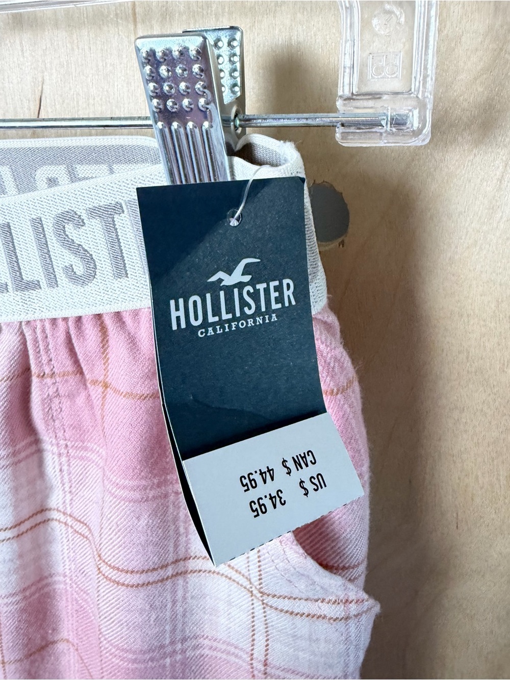 NWT Hollister Pink Plaid Jogger Pants – $35 – Size Small - Picture 4 of 7